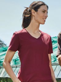 V-Shirt Damen Weinrot